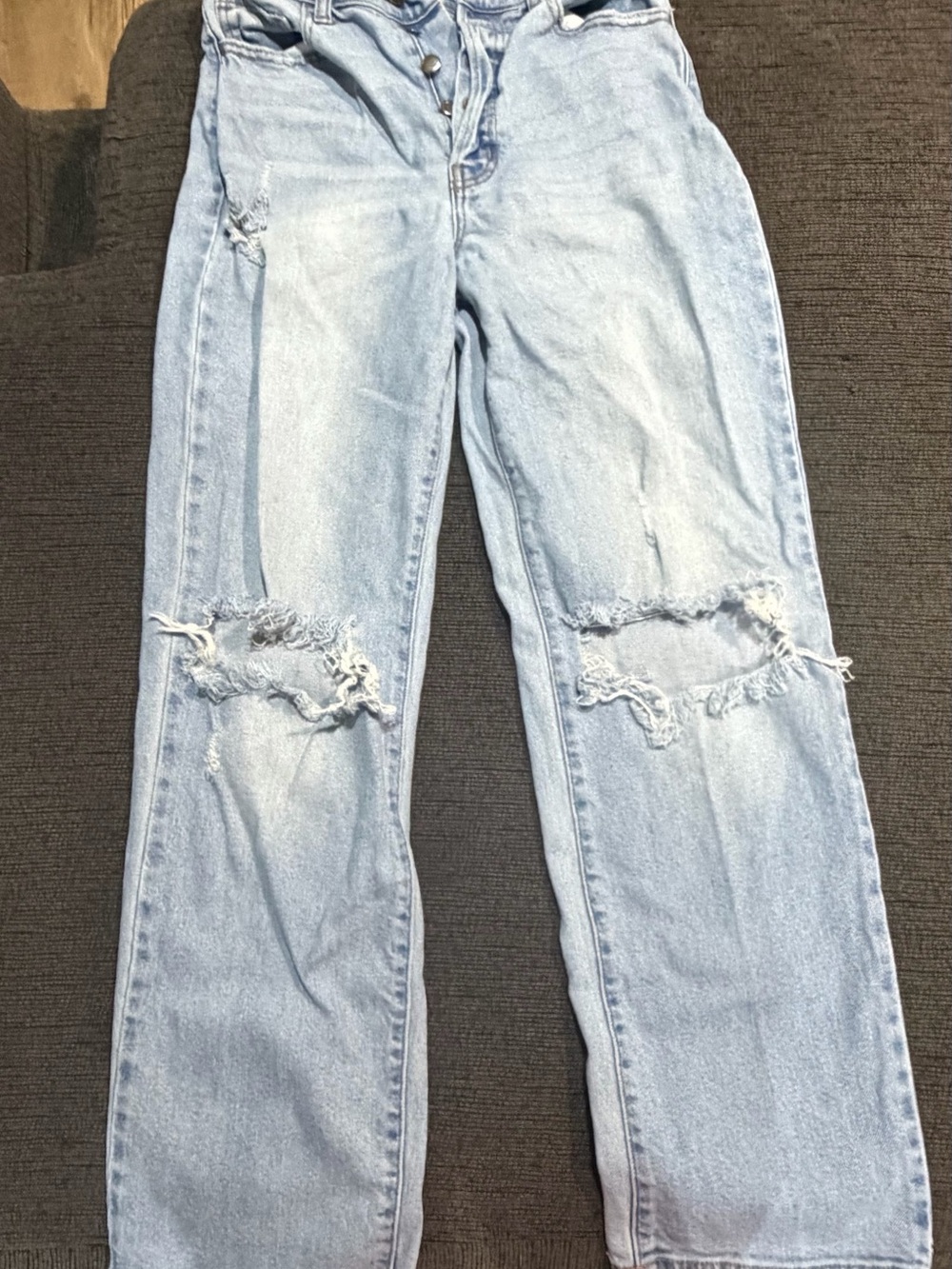 Windsor Light Blue Distressed Straight Leg Jeans